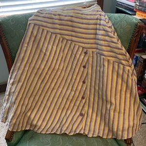 Modcloth small A-line vertical stripe midi skirt